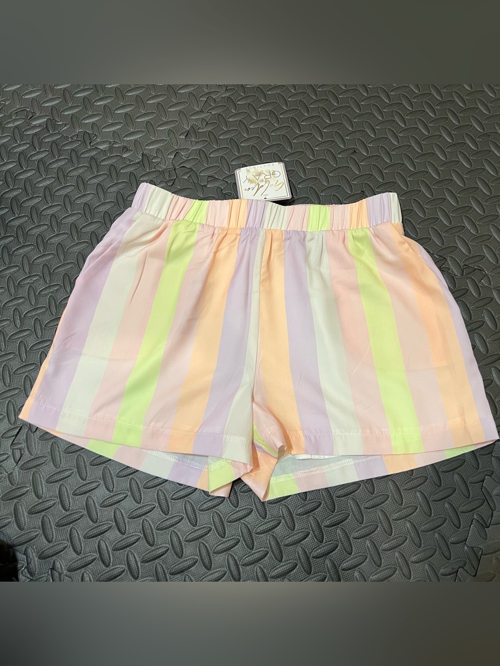 Karlie Pastel Multi-Stripe Shorts